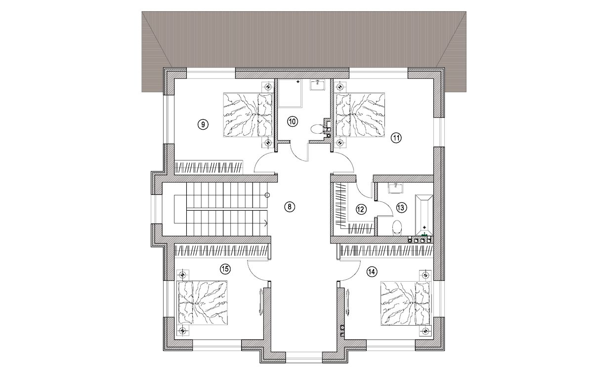 Планировка 2-го этажа c мебелью