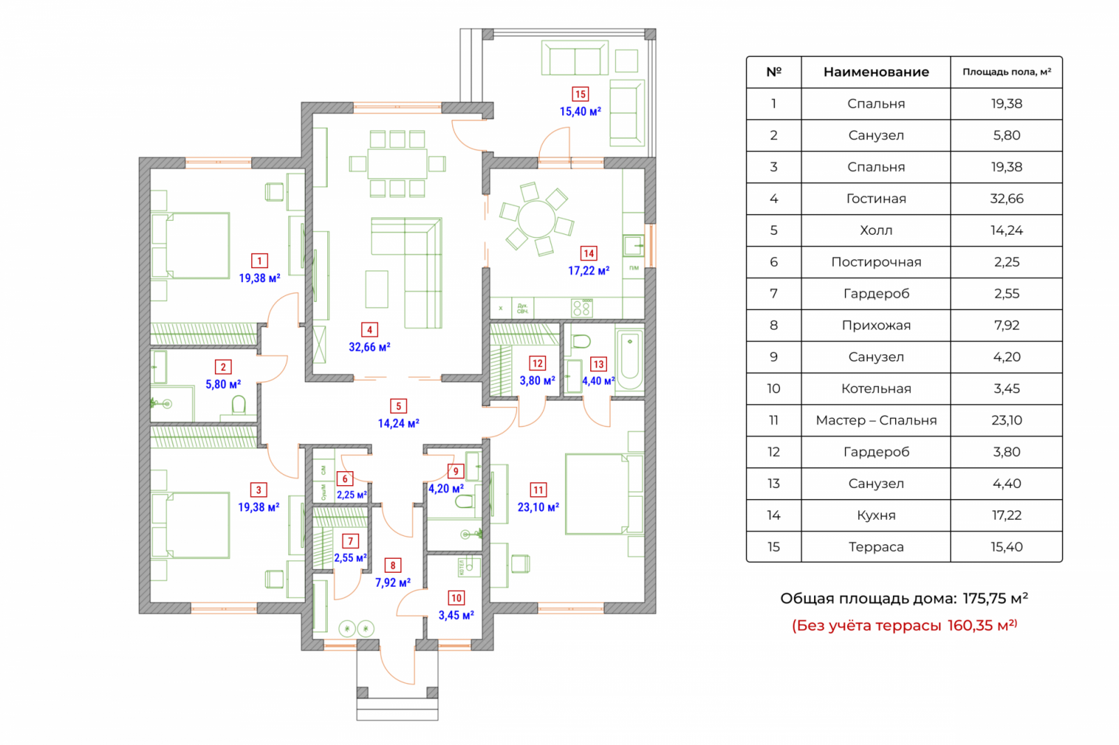 Планировка 1-го этажа