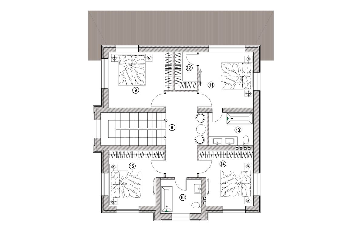 Планировка 2-го этажа c мебелью